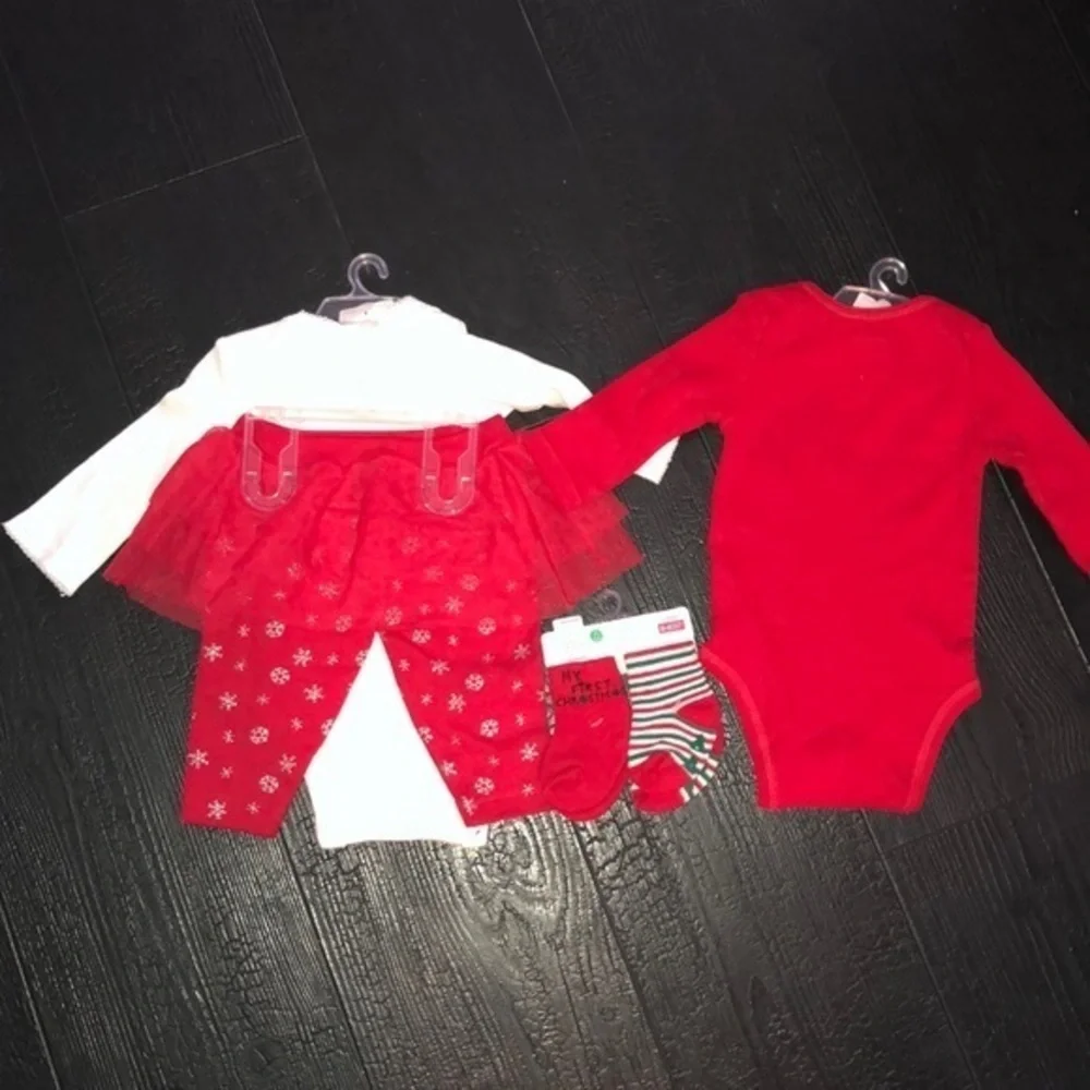 Carter’s Babies First‎ Christmas bodysuit Set Lot 3 Months